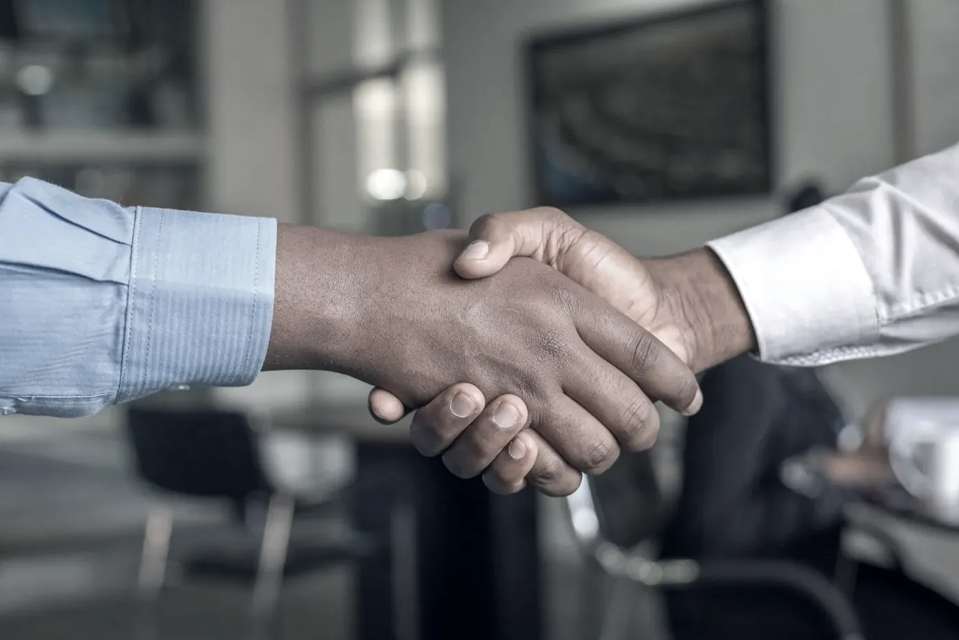 Two partners shaking hands